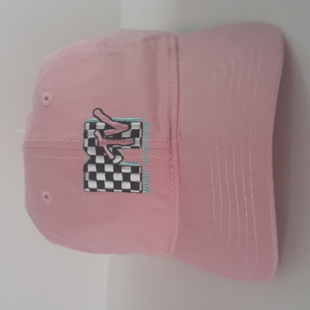 MTV Embroidered Unisex Baseball Cap Pink One Size Adjustable